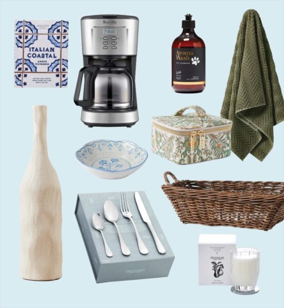 Adairs Fetch Aroma Wash Pet Shampoo $19.99, Adairs Mimosa Avocado Marle Textured Towel Range $44.99, Bed Bath N' Table Anika Jewellery Cube $49.95, Bed Bath N' Table Morgan & Finch Lucinda Serving Bowl $44.95, House Breville The Aroma Style Electronic Drip Coffee Maker $87.20, Koala Living Becca 45cm Ceramic Vase $98, Provincial Home Living Basket Kubu $99.95, Provincial Home Living English Pear Candle $44.95, Provincial Home Living Italian Coastal Amber Guinness $59.99, Provincial Home Living Oxford Cutlery Set $89.95.